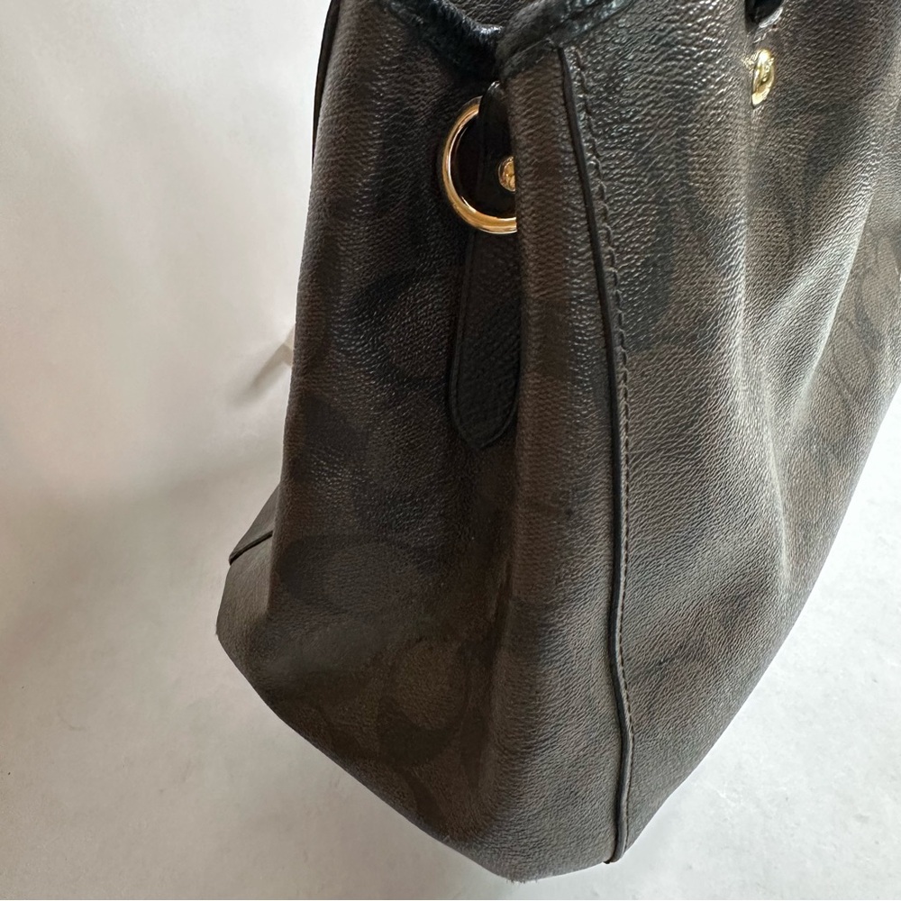 Coach Margot Carryall Satchel Bag Brown Black - Picture 4 of 13